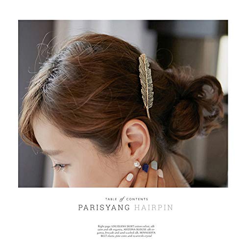 MINGZE 3Pcs Pinzas para el Cabello de Metal, Retro Horquilla Pelo Tocado Lado Clip Pin de Aleación De Plumas Hojas Pasador Garra Accesorios Barrettes (Dorado + Plata + Bronce) MINGZE 3Pcs Pinzas para el Cabello de Metal, Retro Horquilla Pelo Tocado Lado Clip Pin de Aleación De Plumas Hojas Pasador Garra Accesorios Barrettes (Dorado + Plata + Bronce)