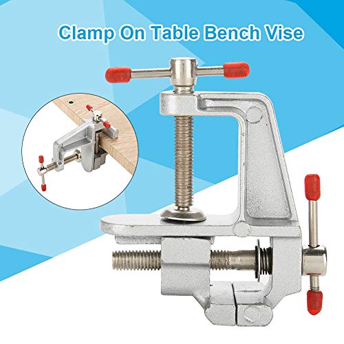 Mini Bench Vise, con mandíbula ajustable, peso ligero, tornillo, mesa de hobby, aleación de aluminio unida a un banco de trabajo para trabajos pequeños Hobby Jewelry DIY