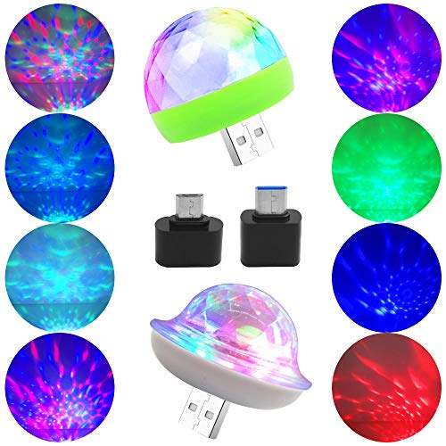 Mini bolas de discoteca AFUNTA-2 con luces USB C a USB y adaptadores micro USB, pequeñas bolas mágicas LED de colores para decoración de fiestas, teléfonos inteligentes compatibles Mini bolas de discoteca AFUNTA-2 con luces USB C a USB y adaptadores micro USB, pequeñas bolas mágicas LED de colores para decoración de fiestas, teléfonos inteligentes compatibles