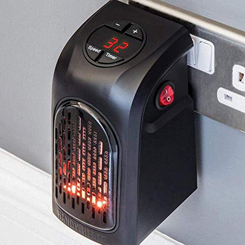 Mini Calefactor Eléctrico Cerámico Baño Calentador de aire Portátil Mini Ventilador eléctrico Calentador de pared Outlet de pared 400W Temporizador de calentador de la estufa del ventilador del ventil