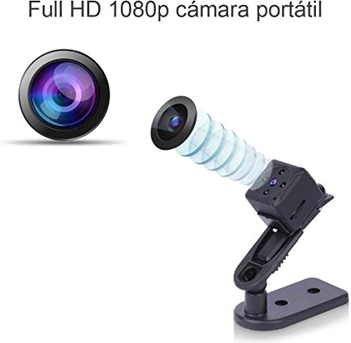 Mini Camara Espia Oculta Video Cámara，NIYPS HD 1080P Camaras de Vigilancia Portátil Secreta Compacta con Detector de Movimiento IR Visión Nocturna, Camara Seguridad Pequeña Interior/Exterior