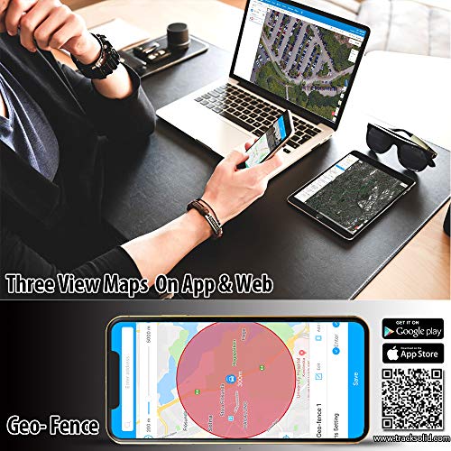 Mini Localizador GPS con Aplicación Gratuita para Android iOS/Rastreo GPS en Tiempo Real/Geo-Cerca/Alarmas SOS/Conversación bidireccional, Portátil GPS Tracker para Niños Adultos Mayores