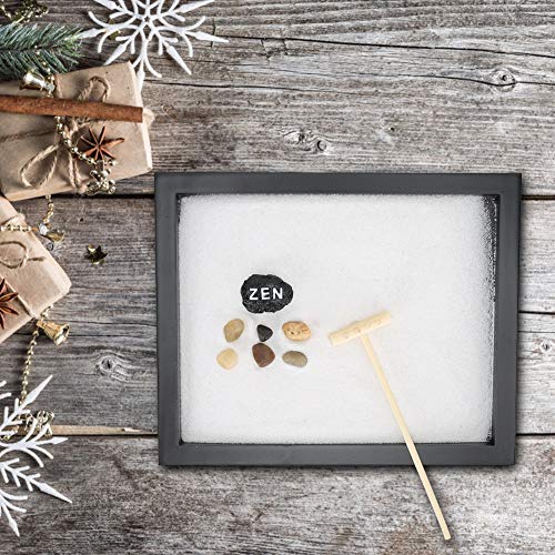 Mini meditación Zen Garden, Zen Garden Meditation Rock and Sand Home Living Room Table Ornament Craft Gift 21.5 * 17 * 1cm Mini meditación Zen Garden, Zen Garden Meditation Rock and Sand Home Living Room Table Ornament Craft Gift 21.5 * 17 * 1cm
