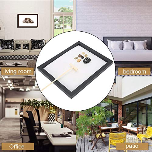Mini meditación Zen Garden, Zen Garden Meditation Rock and Sand Home Living Room Table Ornament Craft Gift 21.5 * 17 * 1cm Mini meditación Zen Garden, Zen Garden Meditation Rock and Sand Home Living Room Table Ornament Craft Gift 21.5 * 17 * 1cm