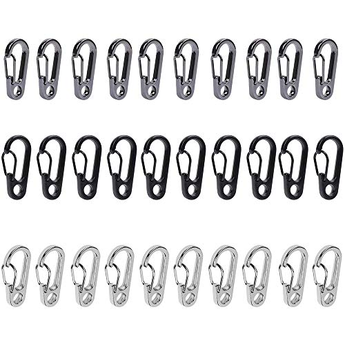 Mini Mosquetón, 30 Piezas Mosquetones de Escalada Clip, Aleación Clip Gancho Rápido, Mini Llaveros Mosquetón, para Camping Viajar Senderismo Llaveros al Aire Libre (3 Colores) Mini Mosquetón, 30 Piezas Mosquetones de Escalada Clip, Aleación Clip Gancho Rápido, Mini Llaveros Mosquetón, para Camping Viajar Senderismo Llaveros al Aire Libre (3 Colores)