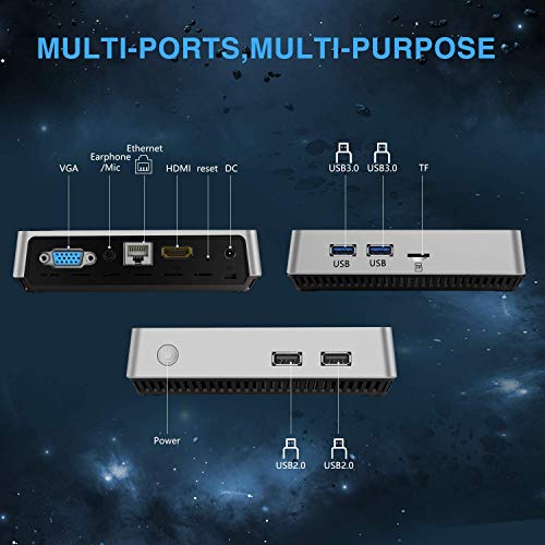 Mini PC,Windows 10 Pro Intel Atom Z8350 Mini computadora sin ventilador Computadora de escritorio de 8GB DDR3/128GB eMMC compatible con 4K HD,Salida HDMI + VGA, WiFi 2.4G/5G,Gigabit Ethernet,Bluetooth Mini PC,Windows 10 Pro Intel Atom Z8350 Mini computadora sin ventilador Computadora de escritorio de 8GB DDR3/128GB eMMC compatible con 4K HD,Salida HDMI + VGA, WiFi 2.4G/5G,Gigabit Ethernet,Bluetooth