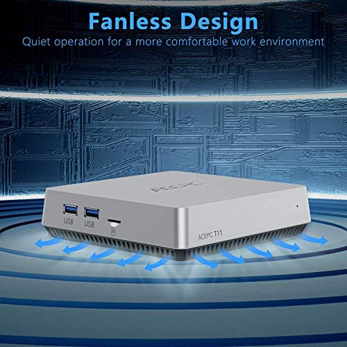 Mini PC,Windows 10 Pro Intel Atom Z8350 Mini computadora sin ventilador Computadora de escritorio de 8GB DDR3/128GB eMMC compatible con 4K HD,Salida HDMI + VGA, WiFi 2.4G/5G,Gigabit Ethernet,Bluetooth Mini PC,Windows 10 Pro Intel Atom Z8350 Mini computadora sin ventilador Computadora de escritorio de 8GB DDR3/128GB eMMC compatible con 4K HD,Salida HDMI + VGA, WiFi 2.4G/5G,Gigabit Ethernet,Bluetooth
