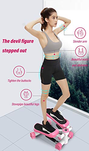 Mini Stepper, Máquina de Step De Ejercicio Interior Escaladora para Piernas, Stepper para Hacer Ejercicio de gluteos y piernas, LCD Pantalla Multifuncional A