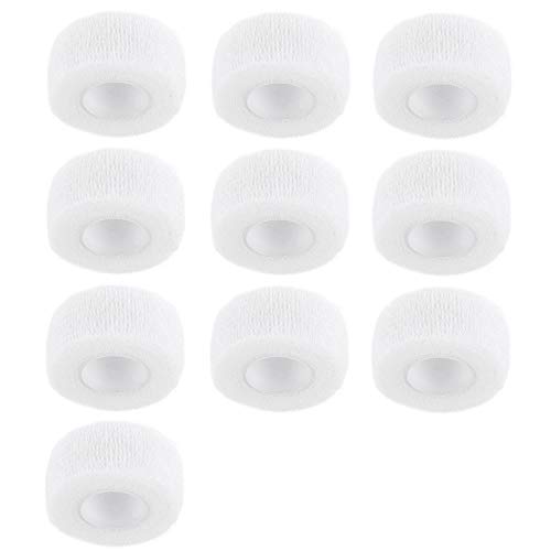 Mintice 10 X Vendajes autoadhesivos Envoltura cohesiva elástico Fuerte Cinta de Primeros Auxilios Blanco Color para muñeca Tobillo Deporte 4.5mx2.5cm