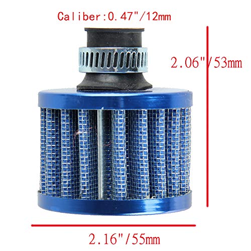 Mintice 2 x 12 mm Mini Universal Coche Motor Cono Limpio Frío Filtro de entrada de aire Turbo Vent Vehículo Mintice 2 x 12 mm Mini Universal Coche Motor Cono Limpio Frío Filtro de entrada de aire Turbo Vent Vehículo