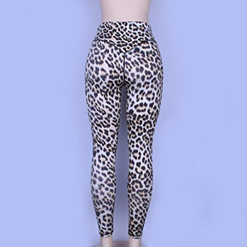 ?MINXINWY Mallas de Mujer Correr, Leggings Deportivos Sexy Mujer Movimiento de Salto Pantalones Leggings Estampado de Leopardo Pantalones de Mujer Cintura Altura