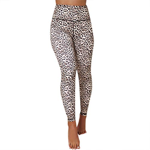 ?MINXINWY Mallas de Mujer Correr, Leggings Deportivos Sexy Mujer Movimiento de Salto Pantalones Leggings Estampado de Leopardo Pantalones de Mujer Cintura Altura