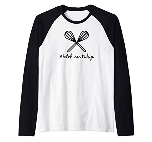 Mírame batir cocinar hornear batidores batir utensilios Camiseta Manga Raglan