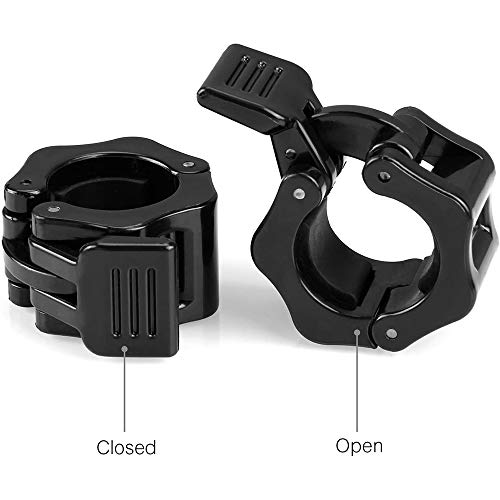 Mirrwin Abrazadera de Olímpica Abrazaderas de Topes para Barras De Pesas De Seguridad Clips Bloqueo Fitness Mancuernas 2 Piezas Adecuado para Barras de Mancuerna Diámetro de Orificio 30 mm(Negro)