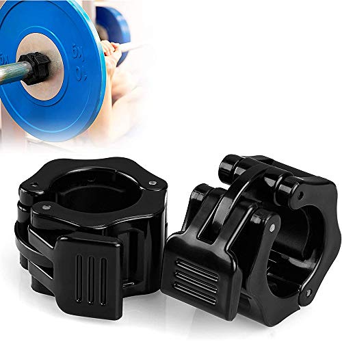 Mirrwin Abrazadera de Olímpica Abrazaderas de Topes para Barras De Pesas De Seguridad Clips Bloqueo Fitness Mancuernas 2 Piezas Adecuado para Barras de Mancuerna Diámetro de Orificio 30 mm(Negro)