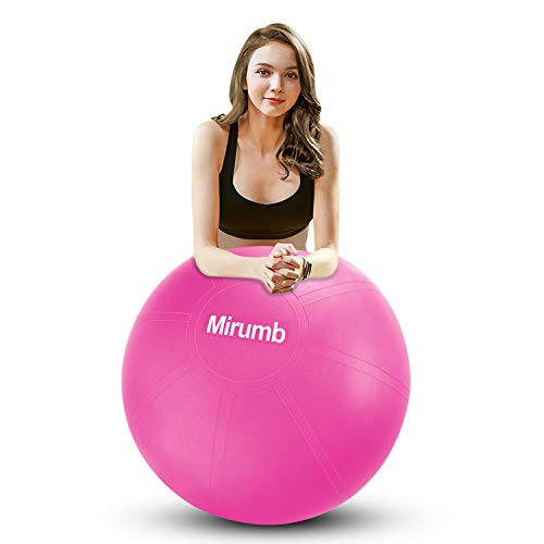 Mirumb Pelota de Ejercicio, Massage Balls Pelota de Pilates Yoga Ball 75CM 65CM 55CM con Bomba Anti Explosión para Fitness, Embarazo,Oficina,Silla de Equilibrio,Gimnasio