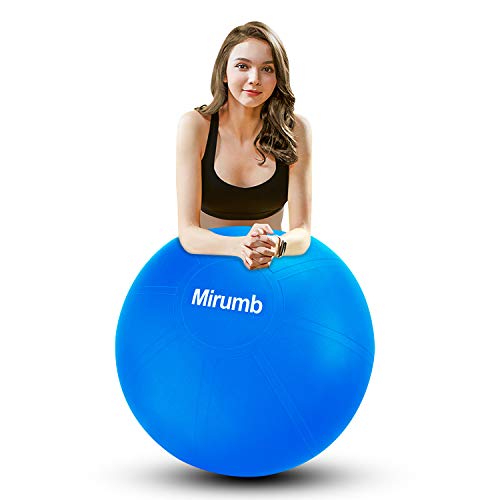 Mirumb Pelota de Ejercicio, Massage Balls Pelota de Pilates Yoga Ball 75CM 65CM 55CM con Bomba Anti Explosión para Fitness, Embarazo,Oficina,Silla de Equilibrio,Gimnasio