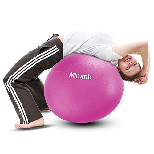 Mirumb Pelota de Ejercicio, Massage Balls Pelota de Pilates Yoga Ball 75CM 65CM 55CM con Bomba Anti Explosión para Fitness, Embarazo,Oficina,Silla de Equilibrio,Gimnasio