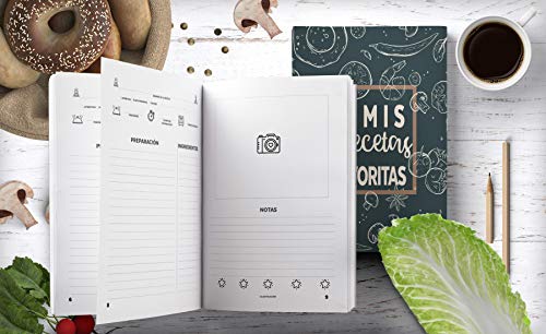 Mis Recetas Favoritas: Libro de recetas mis platos - Libro de recetas en blanco para anotar hasta 120 recetas y notas - en blanco para crear tus propios platos
