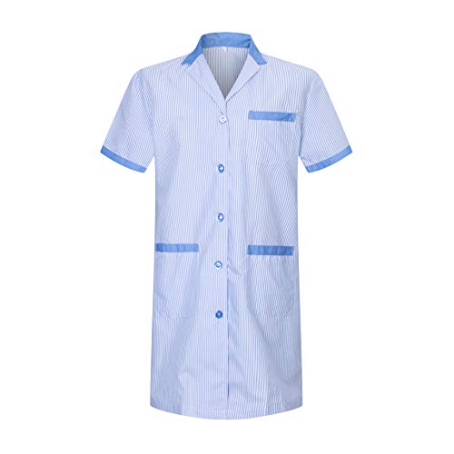 MISEMIYA Batas Laboratorios Túnica de enfermería Uniformes Sanitarios, Azul (Celestes 4), ((Tamaño:M) para Mujer MISEMIYA Batas Laboratorios Túnica de enfermería Uniformes Sanitarios, Azul (Celestes 4), ((Tamaño:M) para Mujer