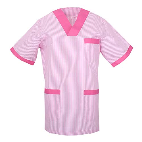 MISEMIYA - Casaca Mangas Cortas Uniforme Laboral CLINICA Hospital Limpieza Veterinaria Dentista ESTÉTICA Médico Enfermería - Ref:T817 - M, Fucsia