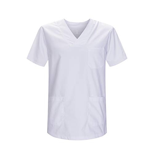 MISEMIYA - Casaca Unisex MÉDICO Enfermera Uniforme Limpieza Laboral ESTÉTICA Dentista Veterinaria Sanitario HOSTELERÍA - Ref.817 - M, Blanco