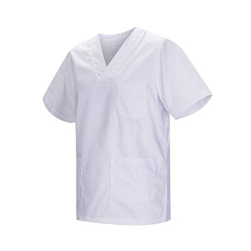 MISEMIYA - Casaca Unisex MÉDICO Enfermera Uniforme Limpieza Laboral ESTÉTICA Dentista Veterinaria Sanitario HOSTELERÍA - Ref.817 - M, Blanco