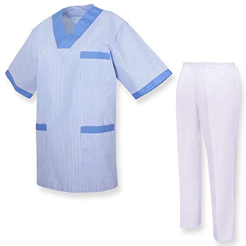 MISEMIYA - Casaca Y PANTALÓN Sanitarios Unisex Uniformes Sanitarios MÉDICOS - L, Conjuntos Sanitarios T817-4 Celetes