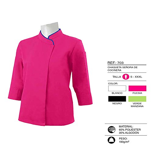 MISEMIYA - Chaquetas Uniformes Chef COCINERA Bar Restaurante HOSTELERÍA Mangas LARGAS - Ref.703 - Large, Fucsia MISEMIYA - Chaquetas Uniformes Chef COCINERA Bar Restaurante HOSTELERÍA Mangas LARGAS - Ref.703 - Large, Fucsia