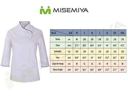 MISEMIYA - Chaquetas Uniformes Chef COCINERA Bar Restaurante HOSTELERÍA Mangas LARGAS - Ref.703 - Large, Fucsia MISEMIYA - Chaquetas Uniformes Chef COCINERA Bar Restaurante HOSTELERÍA Mangas LARGAS - Ref.703 - Large, Fucsia