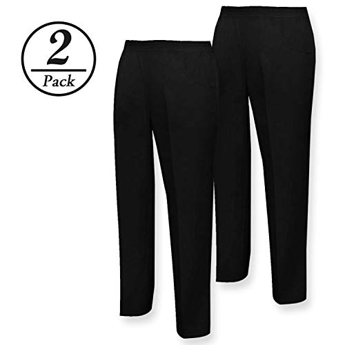 MISEMIYA - Pack*2 - PANTALÓN Sanitarios Unisex Cintura ELÁSTICA UNIFORMEES Sanitarios Uniformes MEDICOS UNFIROMES Laboratorios - Ref.8312 * 2 - XL, Negro