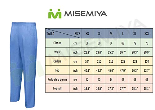 MISEMIYA - PANTALÓN Sanitarios Unisex Cintura ELÁSTICA Uniforme Laboral MÉDICO Enfermera Limpieza Veterinaria SANIDAD HOSTELERÍA- Ref.8312 - L, Celeste