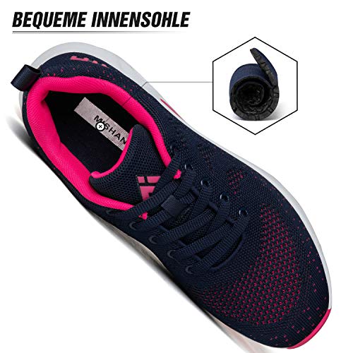 Mishansha Air Zapatillas de Deportes Mujer Ligeros Zapatos de Correr Femenino Antideslizante Calzado Gimnasio Sneakers Fitness Rosa, Gr.37 EU