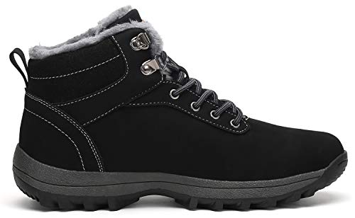 Mishansha Botas de Nieve Hombre Botas de Invierno Mujer Calentar Piel Forro Botines Impermeables Invierno Antideslizantes Botines Tacticos Negro Gr.41