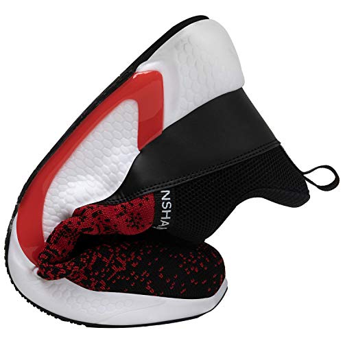 Mishansha Comodos Zapatos para Correr para Mujer Hombre Gimnasio Calzado Blandas Zapatillas Deportivas para Trotar, Rojo 39