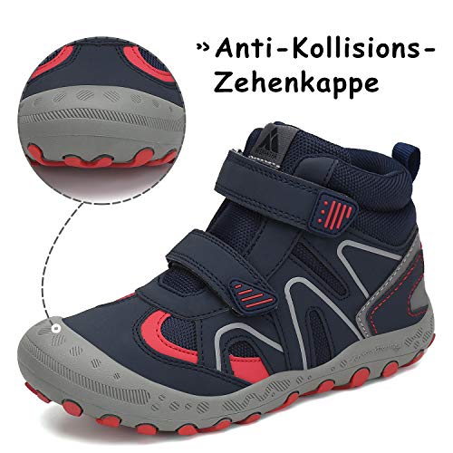 Mishansha Zapatos de Montaña Niños Ligeras Calzado de Trekking Niño Niña Antideslizante Transpirable Zapatillas para Senderismo Azul Vaquero Gr.30