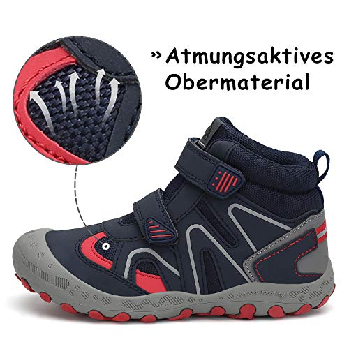 Mishansha Zapatos de Montaña Niños Ligeras Calzado de Trekking Niño Niña Antideslizante Transpirable Zapatillas para Senderismo Azul Vaquero Gr.30