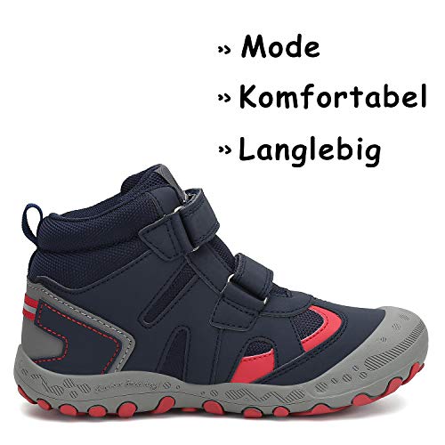 Mishansha Zapatos de Montaña Niños Ligeras Calzado de Trekking Niño Niña Antideslizante Transpirable Zapatillas para Senderismo Azul Vaquero Gr.30