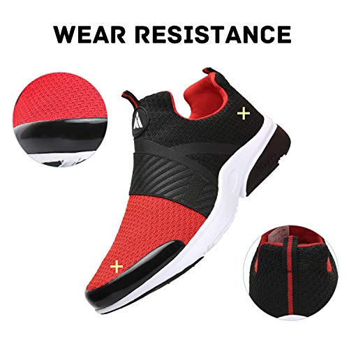 Mishansha Zapatos de Running para Hombre Mujer Comodos Respirable Caminar Fitness Zapatillas Unisexo Adulto Antideslizantes Bajo Superior Sneakers Ultraligero Zapato Casuales, Rojo 40