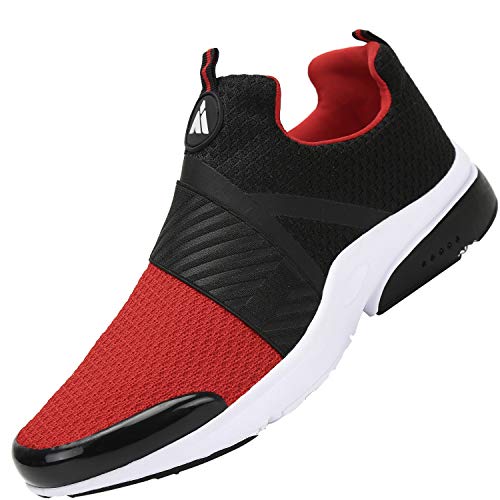 Mishansha Zapatos de Running para Hombre Mujer Comodos Respirable Caminar Fitness Zapatillas Unisexo Adulto Antideslizantes Bajo Superior Sneakers Ultraligero Zapato Casuales, Rojo 40