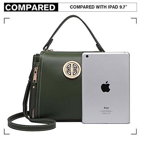 Miss Lulu Marca Mujeres Top Mango Bolsa Pu cuero cruzada bolso elegante bolso bolso pequeño clásico para mujer bolso de hombro (Verde)