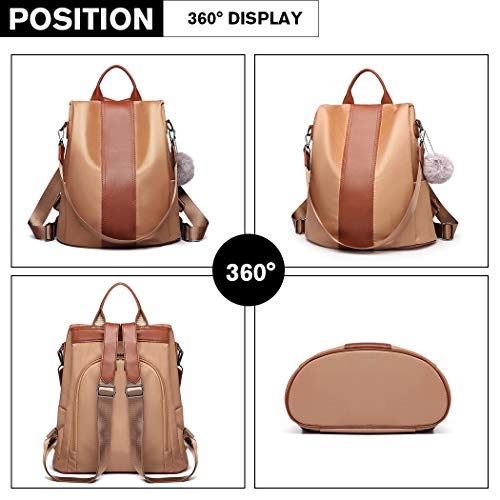 Miss Lulu Mochila Mujer Mochila Casual Mochilas Escolares de Nylon Impermeable Dayback antirrobo Bolsos duraderos de Las señoras (Marrón) Miss Lulu Mochila Mujer Mochila Casual Mochilas Escolares de Nylon Impermeable Dayback antirrobo Bolsos duraderos de Las señoras (Marrón)