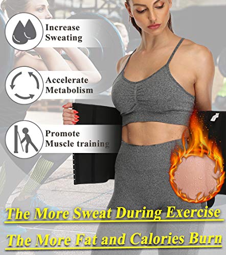 MISS MOLY Faja Reductora Adelgazante Cinturón de Sudoración Neopreno Hombre y Mujer, Faja Lumbar para Soporte, Efecto Sauna, Dos Ajustable Waist Trimmer Belt, Quema Grasa - Deporte Fitness