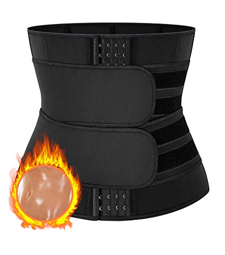 MISS MOLY Faja Reductora Adelgazante Cinturón de Sudoración Neopreno Hombre y Mujer, Faja Lumbar para Soporte, Efecto Sauna, Dos Ajustable Waist Trimmer Belt, Quema Grasa - Deporte Fitness