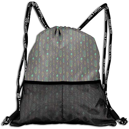 Mitta Yane Bolsas De Cuerdas,Mochilas con Cordón,Boho,Estilo Artístico,Dibujo De Patrón Étnico Nativo Americano,Ajustable Mitta Yane Bolsas De Cuerdas,Mochilas con Cordón,Boho,Estilo Artístico,Dibujo De Patrón Étnico Nativo Americano,Ajustable