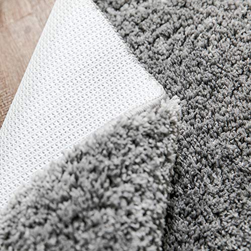 MIULEE Alfombra de Pelusa Rizada Suave Antipolvo Antideslizante Absorbente Alfombra Cuadrada Lavable de Piso Puertas de Entrada Pasillo para Dormitorio Sala de Estar Cocina 40 cm x 60 cm Gris