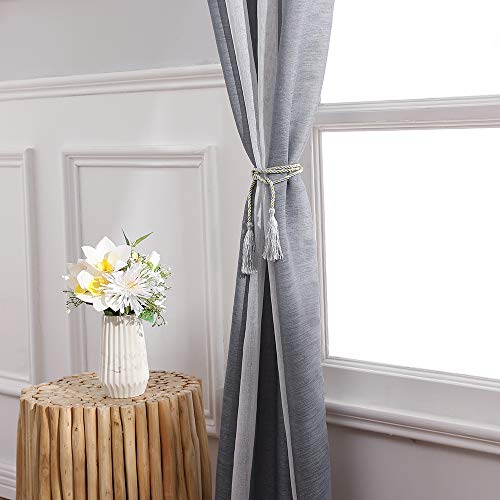 MIULEE Cortinas Translucida de Moderno Ventana Visillos Rayas Salon Paneles con Anillas para Sala Cuarto Comedor Salon Cocina Habitación, 140 x 245 cm 2 Unidades Blanco+Gris MIULEE Cortinas Translucida de Moderno Ventana Visillos Rayas Salon Paneles con Anillas para Sala Cuarto Comedor Salon Cocina Habitación, 140 x 245 cm 2 Unidades Blanco+Gris