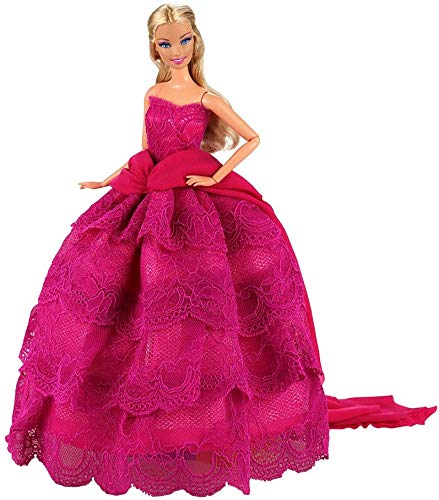 Miunana 1 Princesa Elegante Vestido de Noche Novia Vestir Boda Ropa de Fiesta para 11.5 Pulgadas 28 -30 CM Muñeca