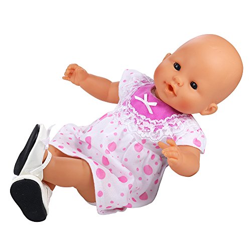 Miunana Vestidos Muñecas Verano Casual Ropas Fashion para 14- 18 Pulgadas Muñeca bebé 35 -45 cm Doll 18 Pulgadas American Girl Doll (3x Vestidos + 3x Zapatos Muñeca)