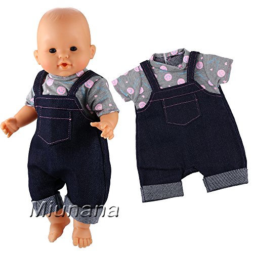 Miunana Vestidos Verano Casual Ropas Fashion 14 - 16 Pulgada Muñeca Bebé 36 - 40 cm Doll (4X Ropas)